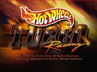 Hot Wheels Turbo Racing title screen for Nintendo 64